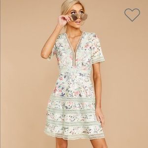 Vici Green Garden Crochet dress- small